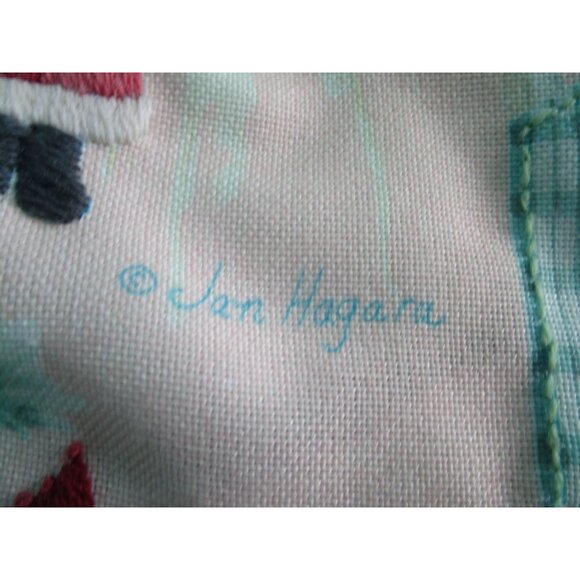 Vintage Embroidered Finished Christmas Stocking Girl Doll Teddy Bear Santa GUC - Picture 14 of 16